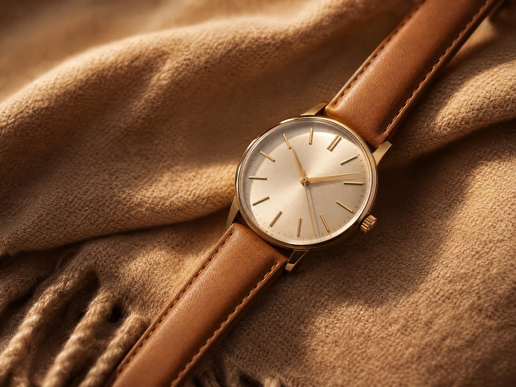 Vintage watch on linen